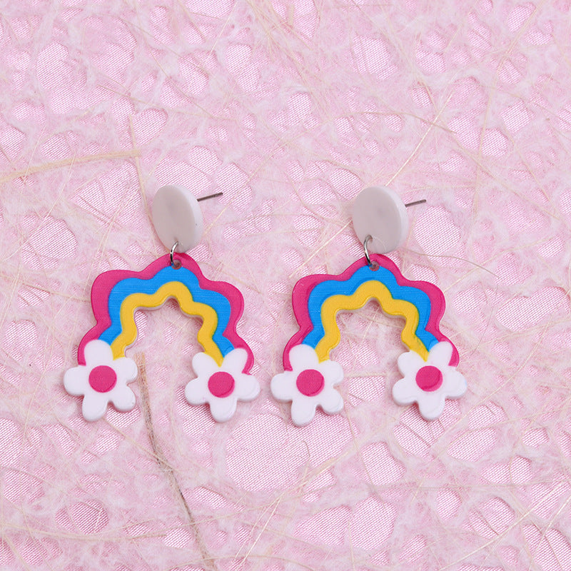 Wholesale Love Big Flowers Acrylic Earrings